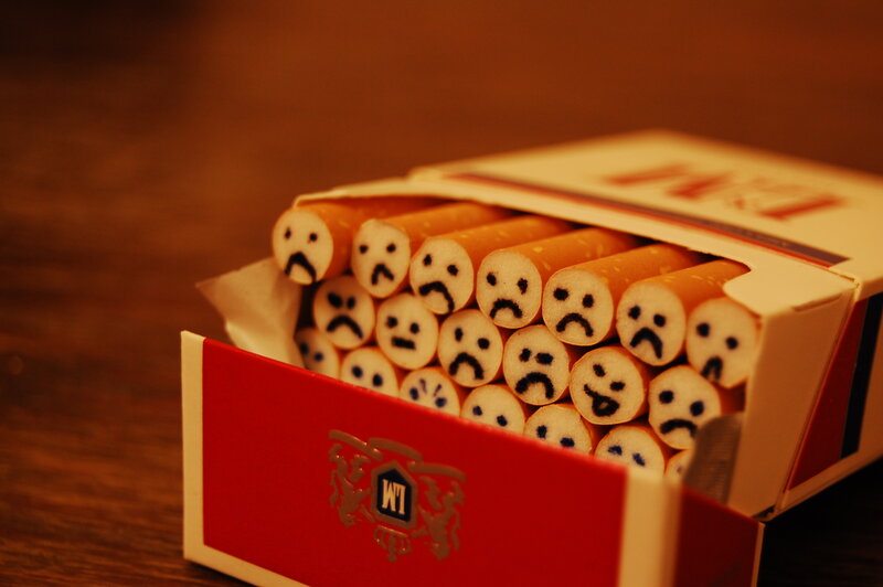 cigarettes with sad faces