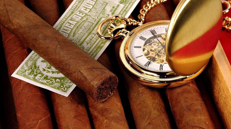 Cigars and Pocket Watch — Brown