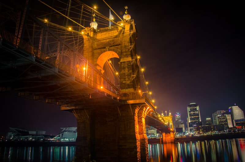 Cincinnati Bridge at Night