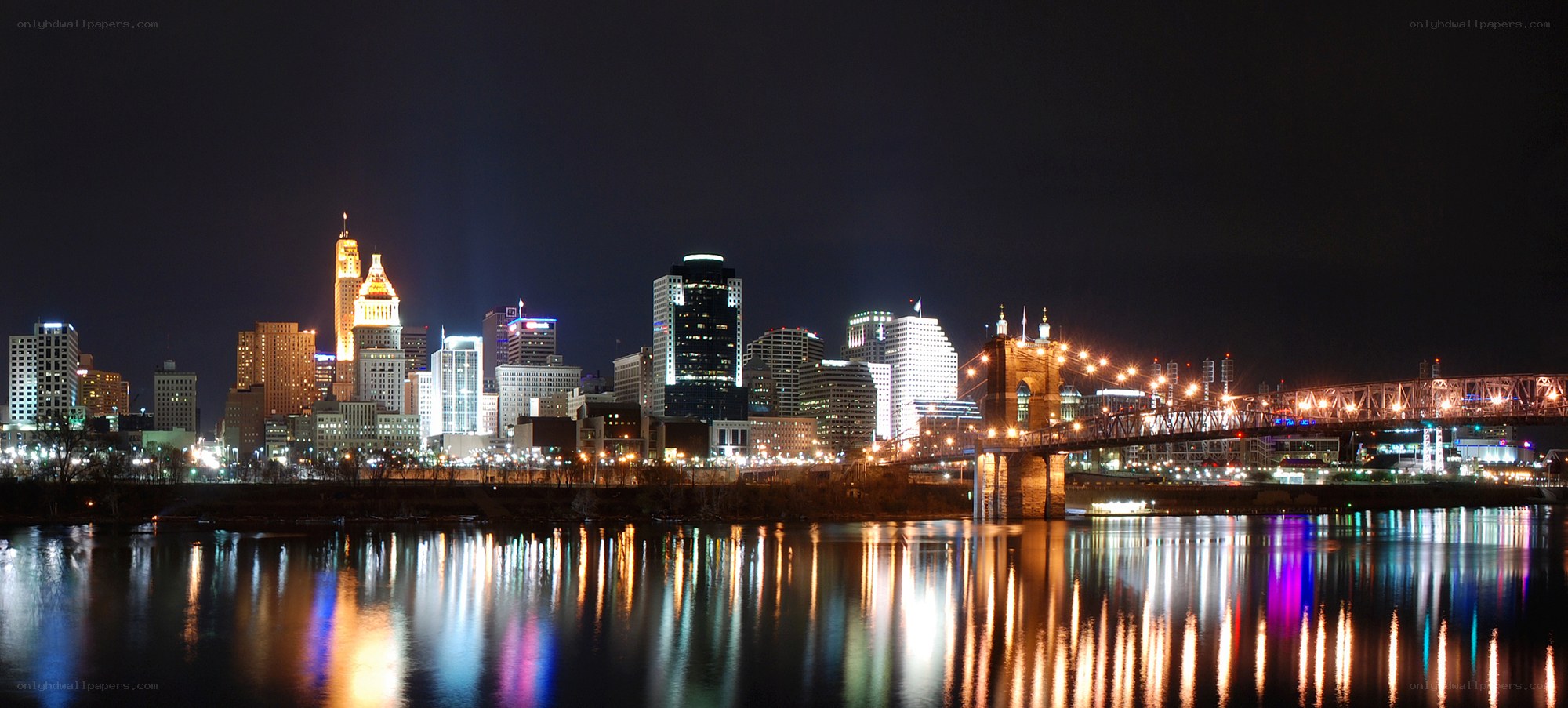 Cincinnati skyline at night