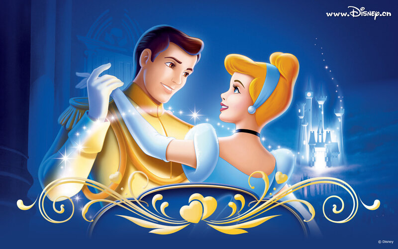 Cinderella and Prince — Blue, Romantic, Night