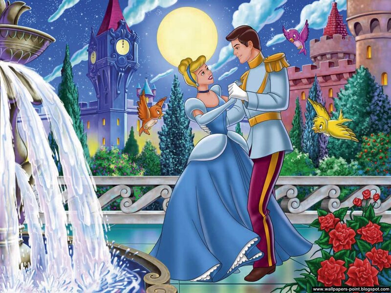 Cinderella and Prince Dancing — Blue, Romantic