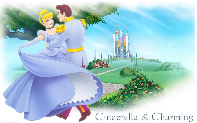 Cinderella and Prince Dancing — Blue