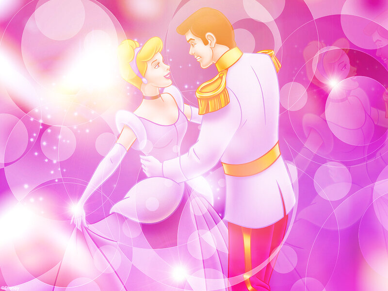 Cinderella and Prince Dancing — Pink