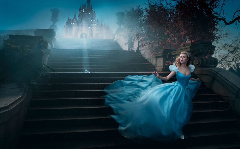 Cinderella at the castle steps