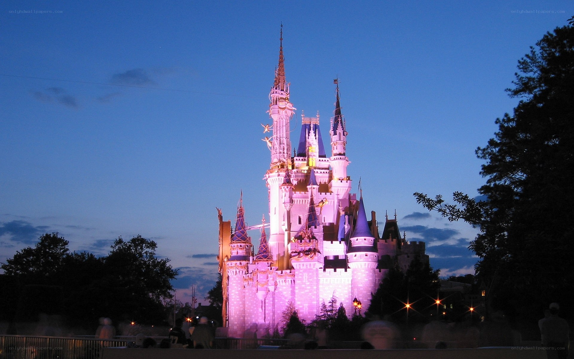 Cinderella Castle at dusk