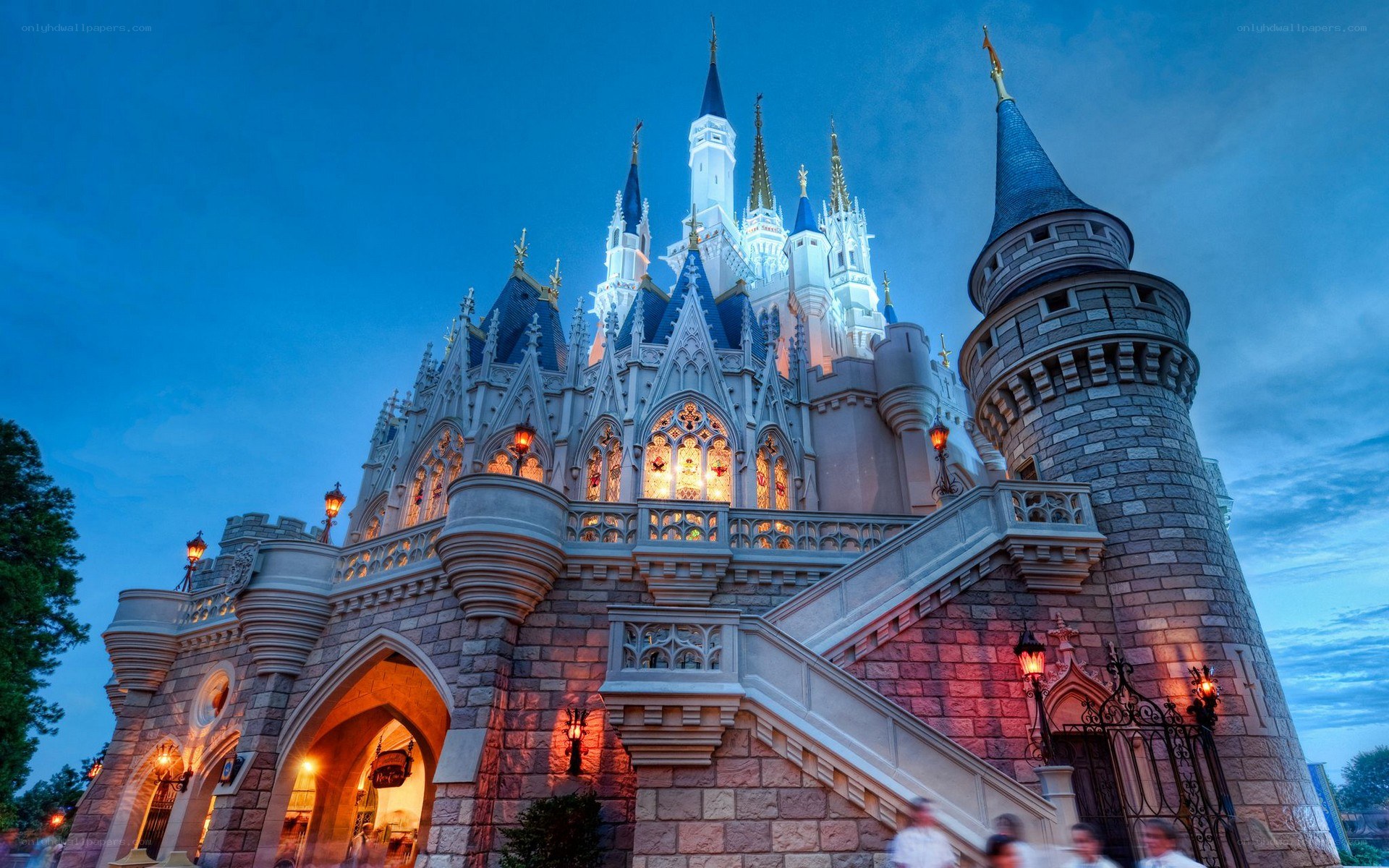 Cinderella Castle at dusk