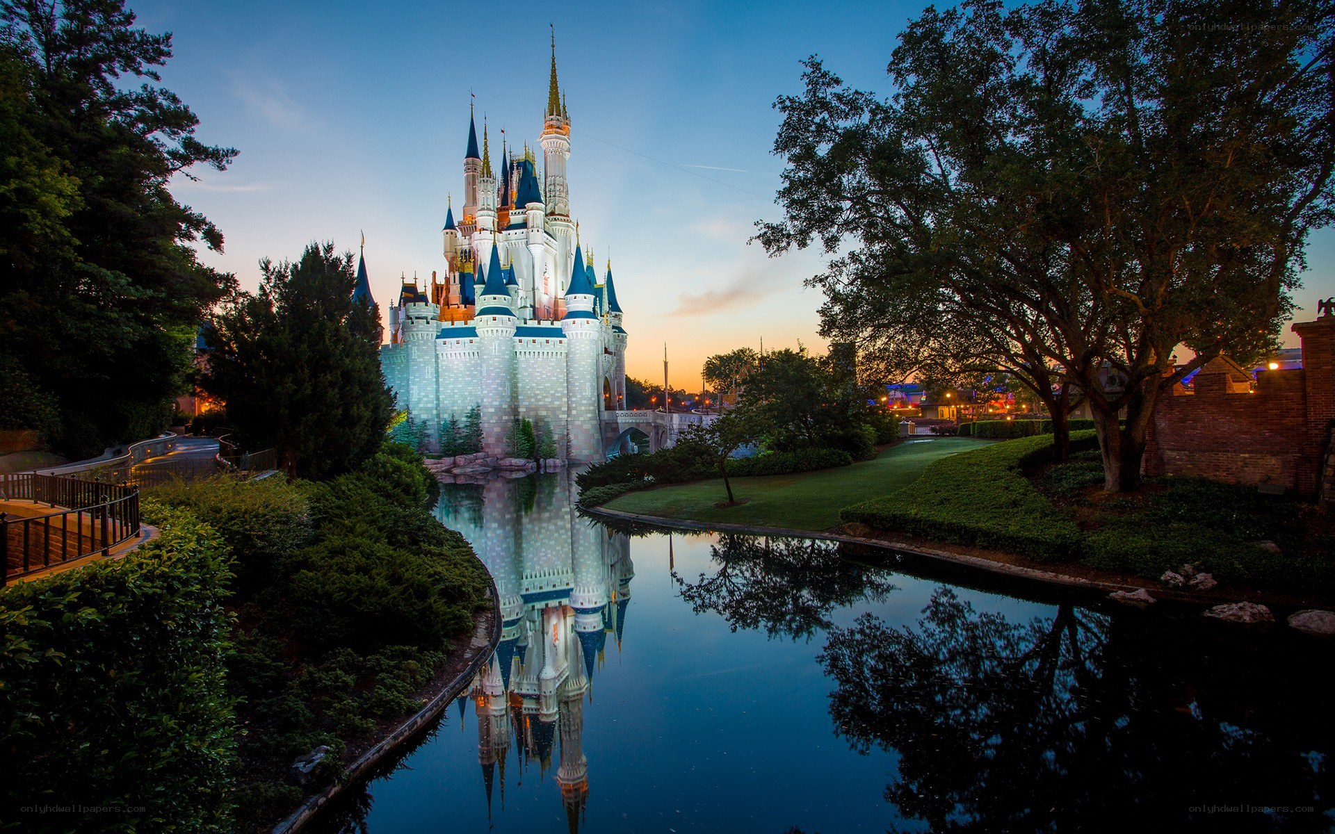 Cinderella Castle at dusk