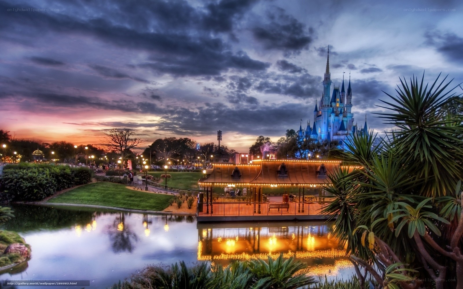Cinderella Castle at dusk