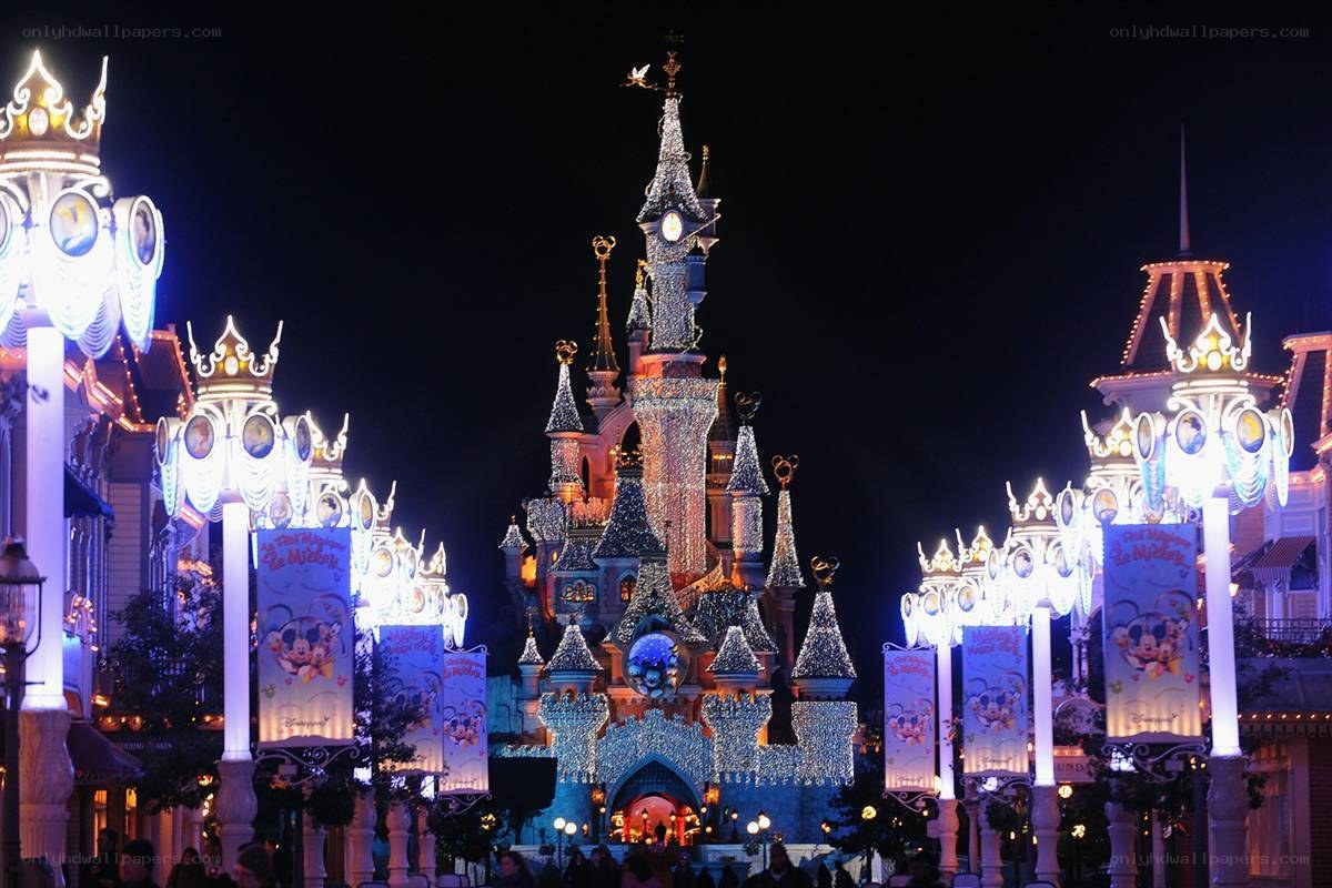 Cinderella Castle at night