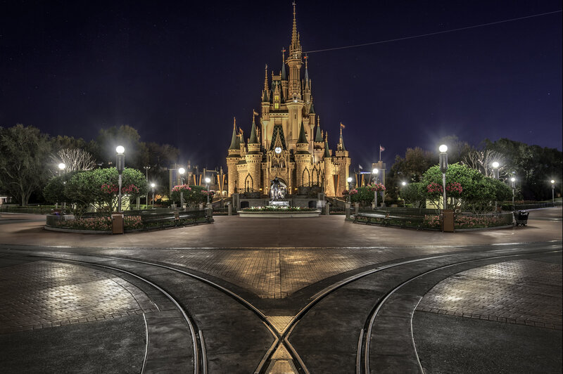 Cinderella Castle at Night — Black