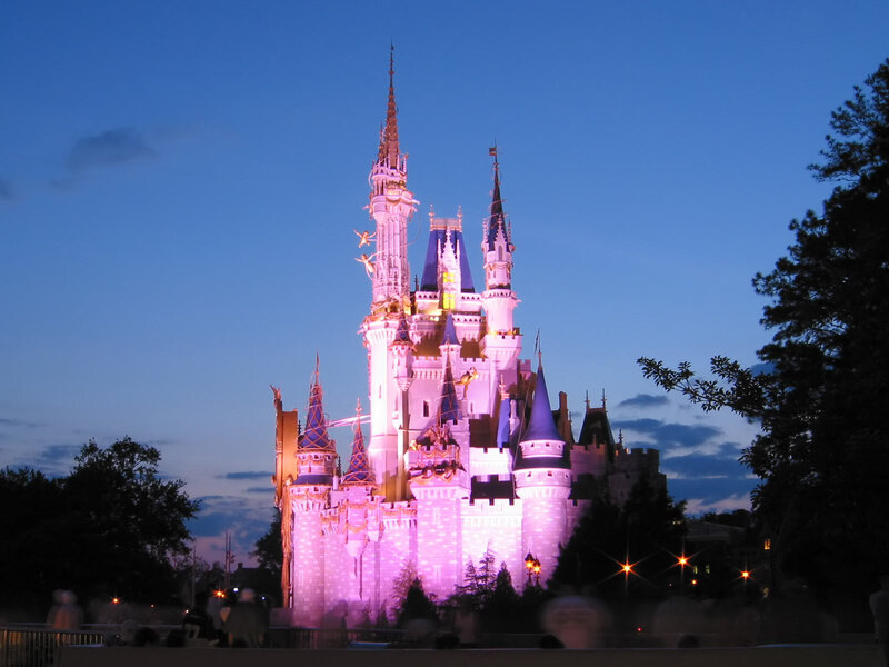 Cinderella Castle at Night — Purple, Magical, Photograph