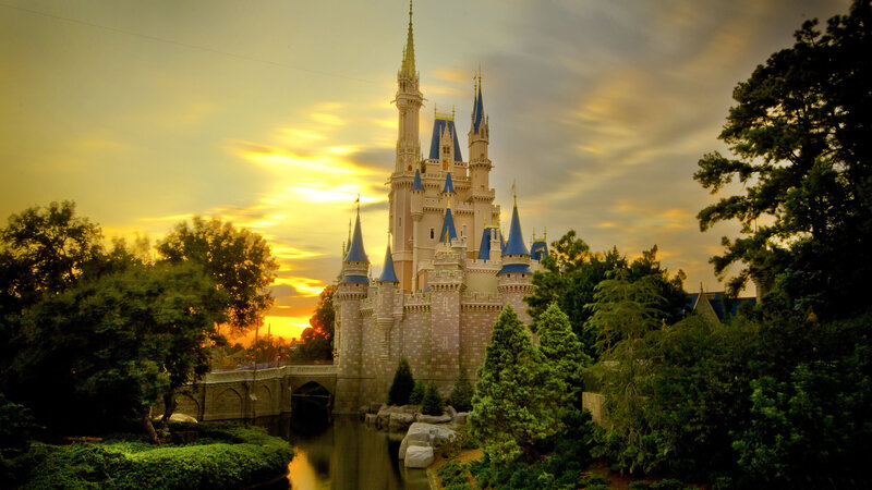 Cinderella Castle — Blue, Dramatic, Sunset