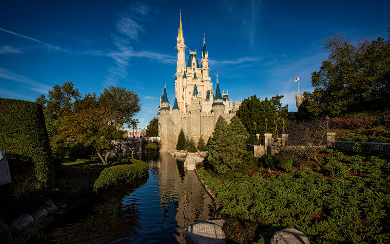 Cinderella Castle — Blue, Serene, Afternoon, Photograph, Moat