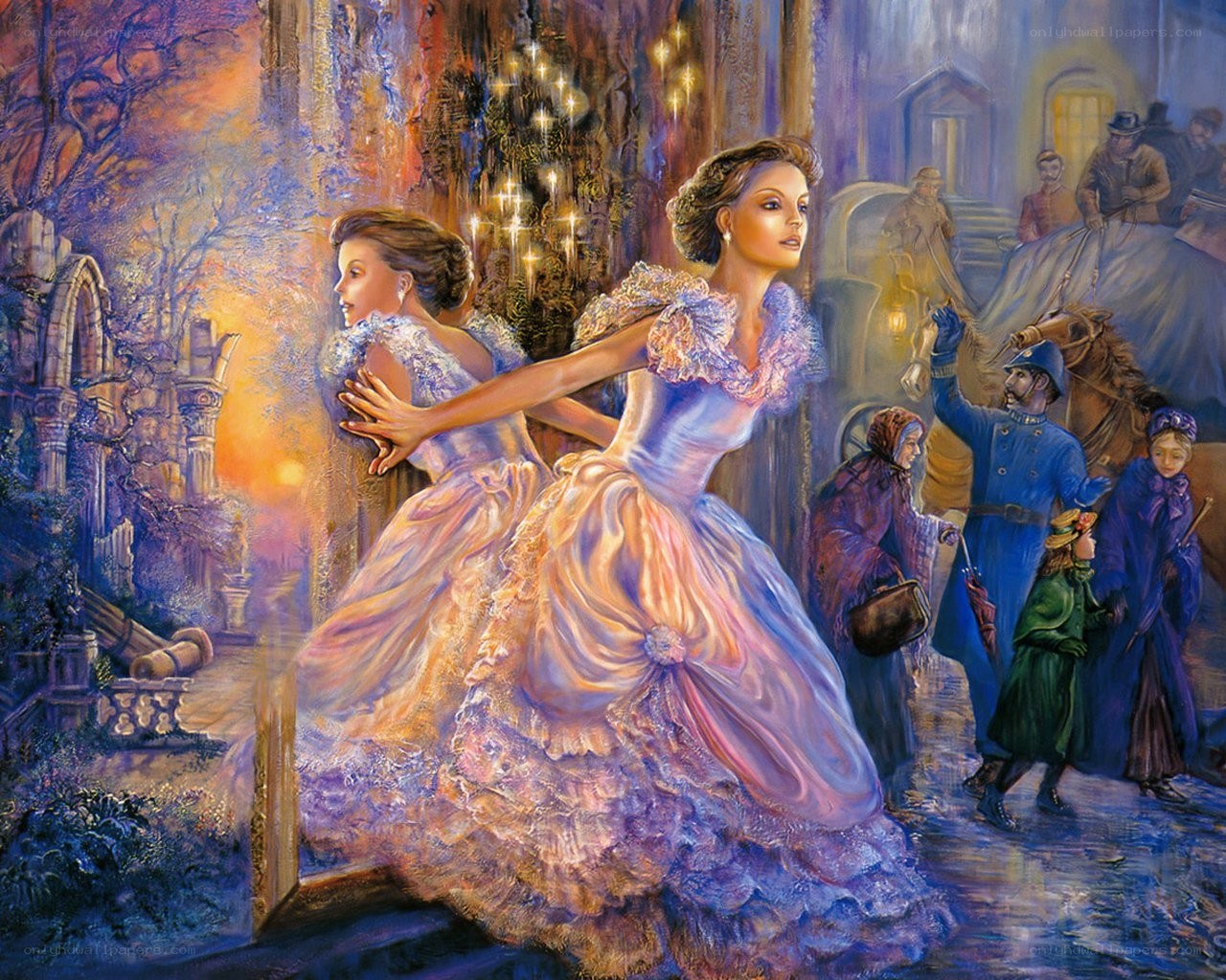 Cinderella fleeing the ball