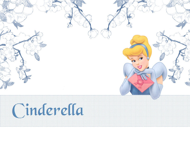 Cinderella Holding a Gift — Blue