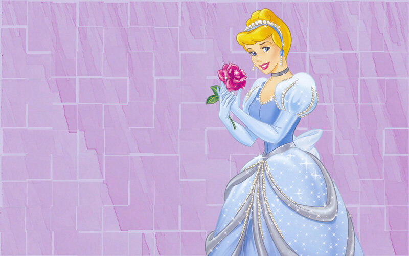Cinderella Holding a Rose