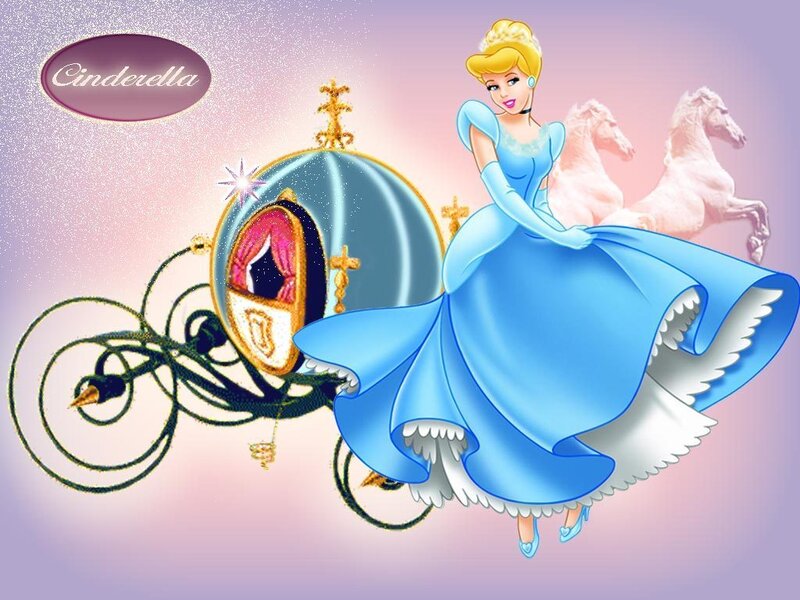 Cinderella in Blue Dress — Magical, Illustration, Carriage