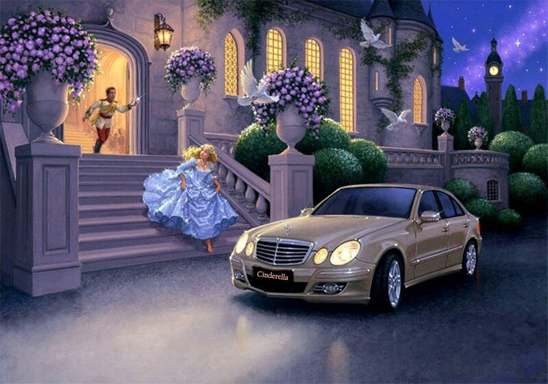 Cinderella in Blue Dress — Purple