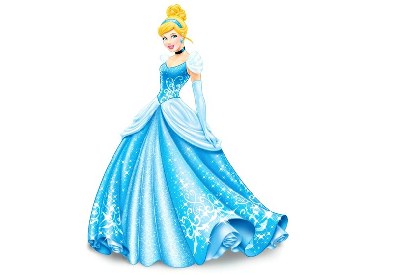 Cinderella in Blue Gown — Elegant, Illustration