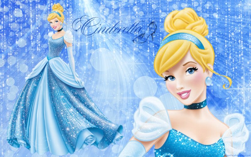 Cinderella in Blue Gown — Magical, Digital Art