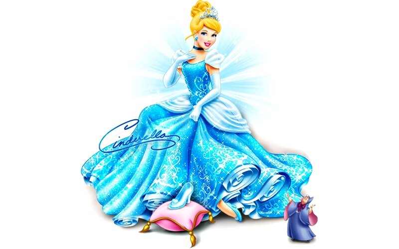 Cinderella in Blue Gown — Magical, Illustration, Princess