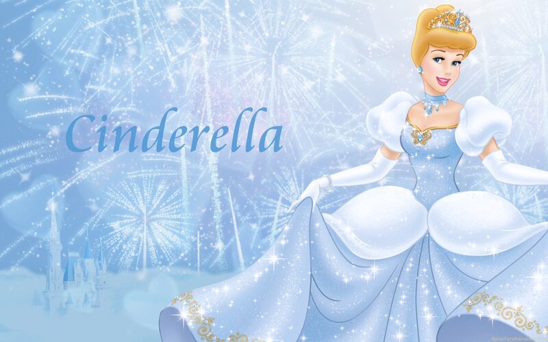 Cinderella in Blue Gown — Magical, Night, Illustration