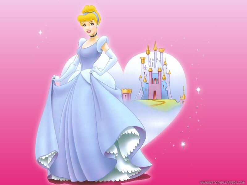 Cinderella in Blue Gown — Pink, Magical, Illustration