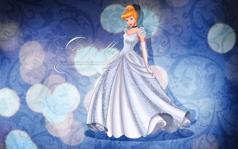 Cinderella in White Gown — Blue