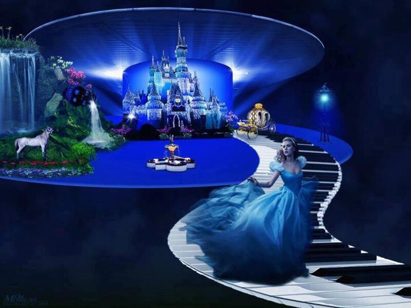 Cinderella on Piano Stairs