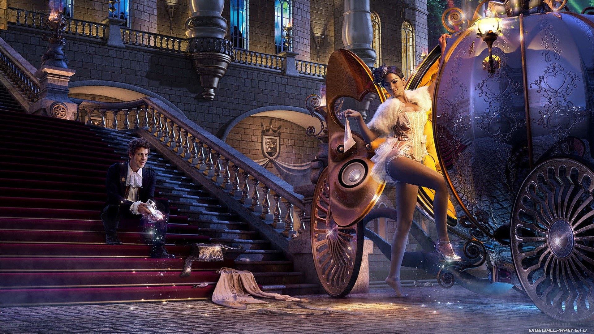 Cinderella's carriage scene