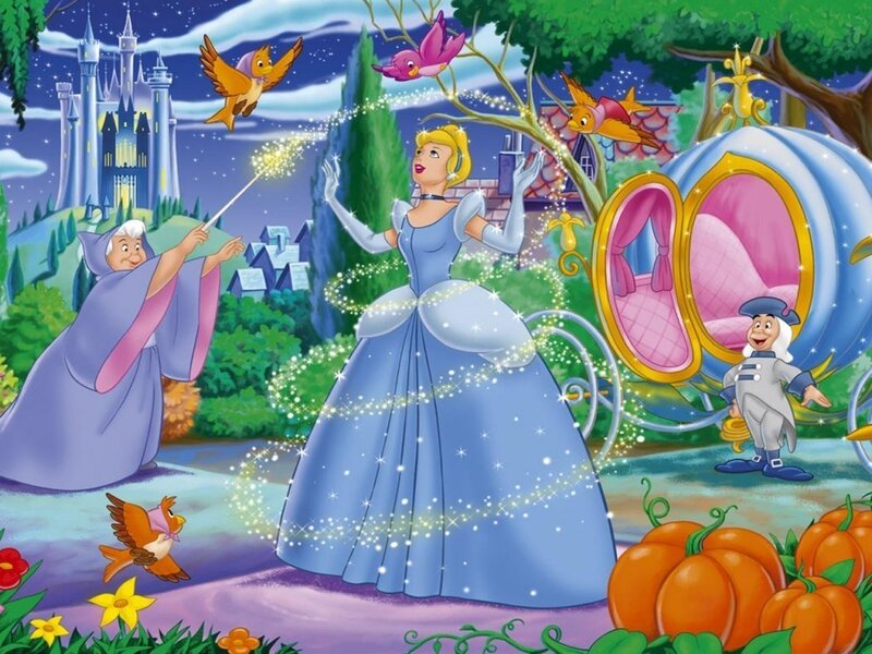 Cinderella with Fairy Godmother — Blue