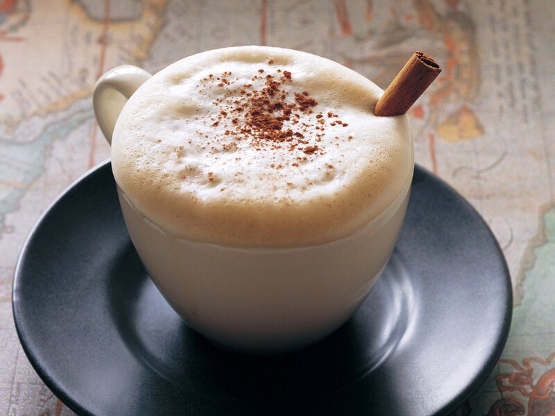 Cinnamon coffee with foam