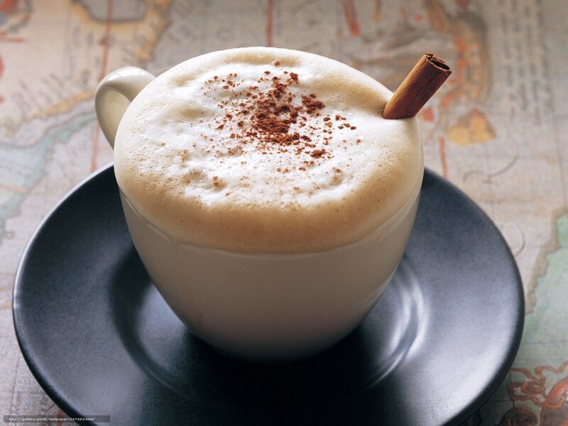 Cinnamon latte on map