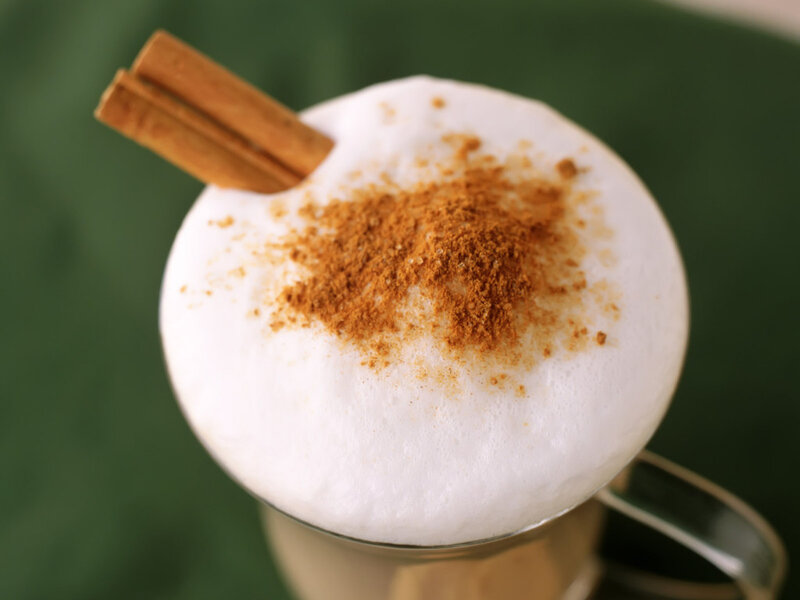 cinnamon latte with foam