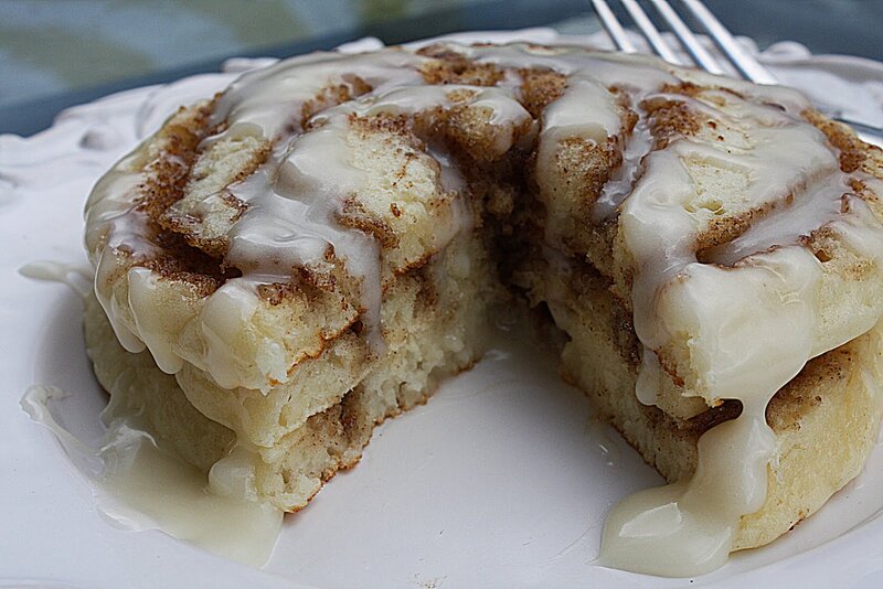 Cinnamon Roll on Plate — White