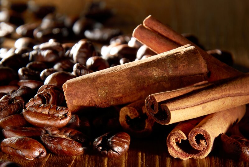 Cinnamon Sticks and Coffee Beans — Brown