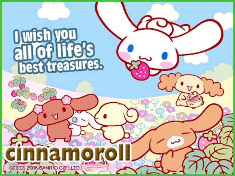 Cinnamoroll characters in a field