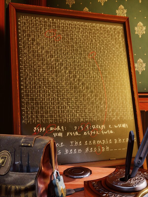 Cipher Board on Desk