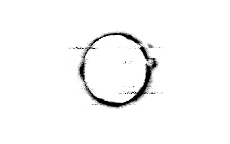 circle with digital distortion