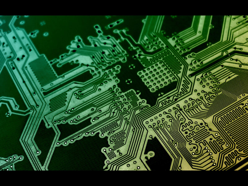 Circuit Board Close-up — Green, Technical, Photograph