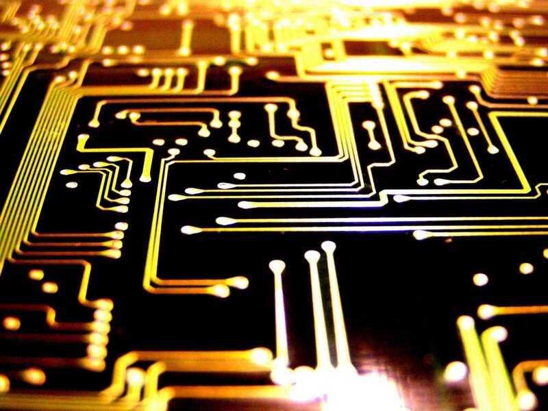 Circuit Board Close-up — Yellow