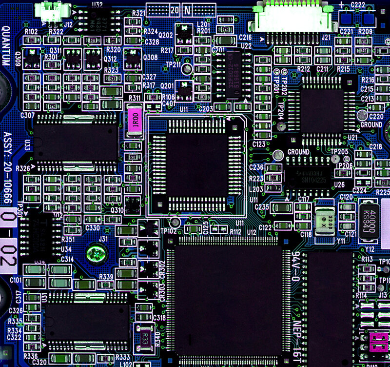 Circuit Board Components — Blue, Technical