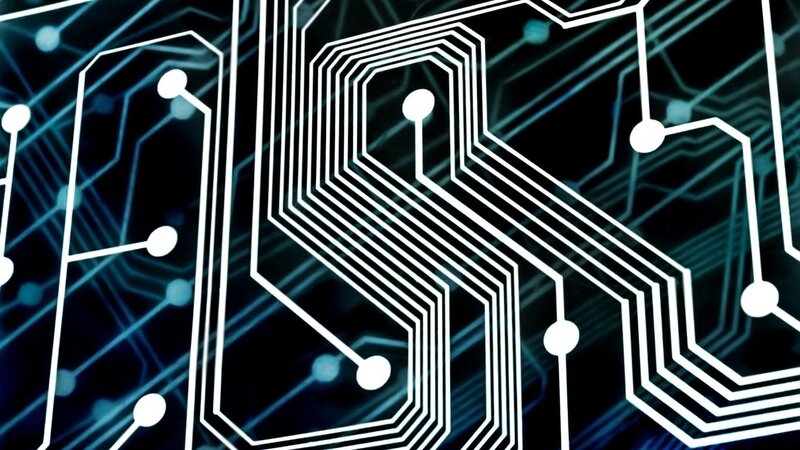 Circuit Board Pattern — Black, Technological