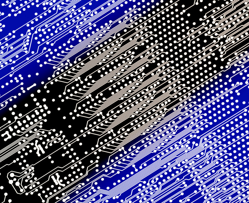 Circuit Board Pattern — Blue, Technical, Abstract