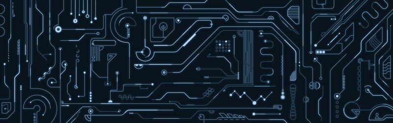 Circuit Board Pattern — Blue, Technological, Digital Art, Electronic Components