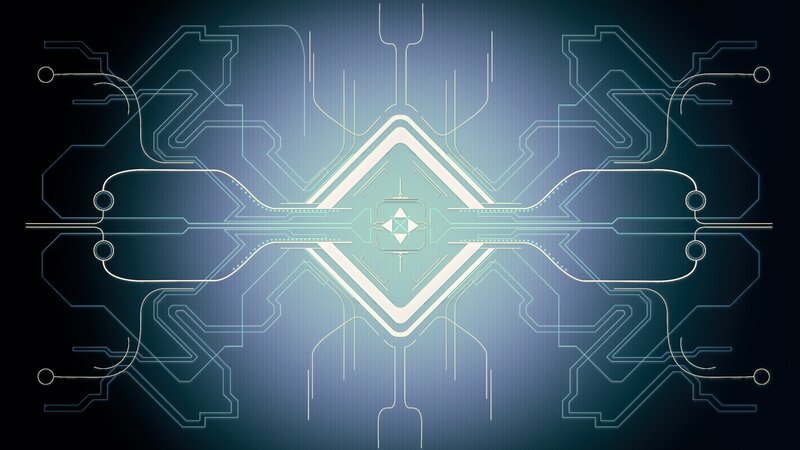 Circuit Board Pattern — Blue, Technological, Digital Art, Lines