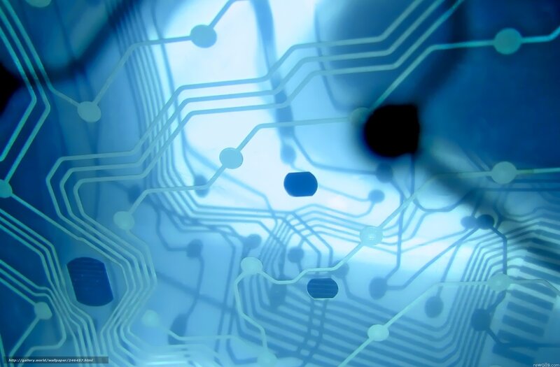 Circuit Board Pattern — Blue, Technological, Photograph, Circuits