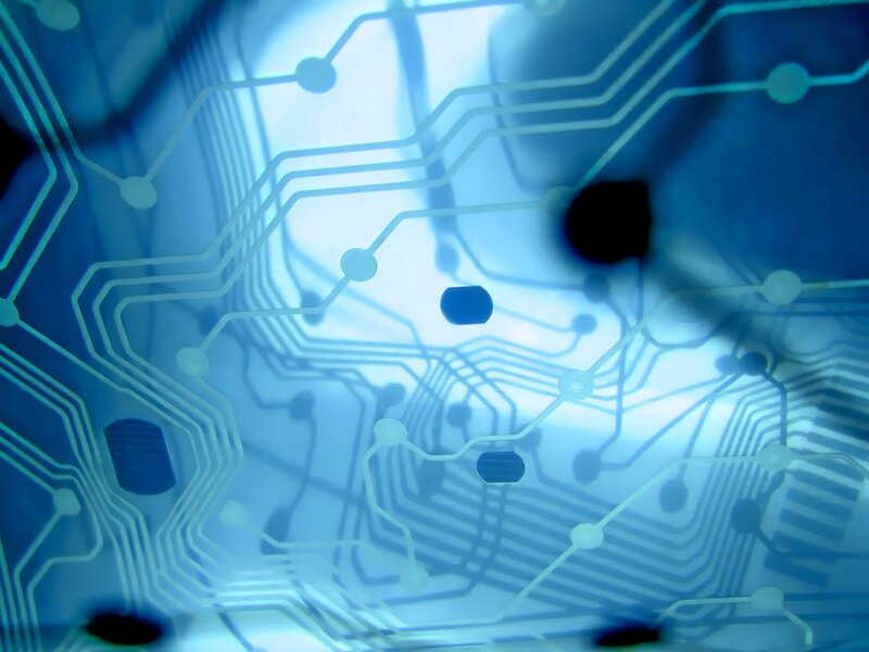 Circuit Board Pattern — Blue, Technological, Photograph