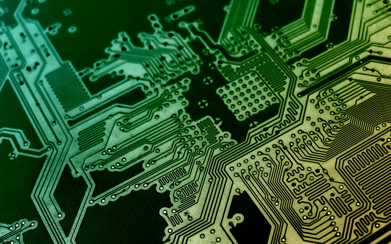 Circuit Board Pattern — Green, Technical, Photograph